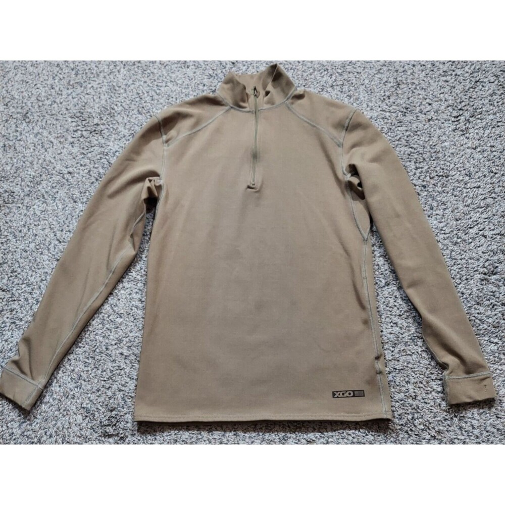 XGO Technical Apparel Acclimate Dry Long Sleeve 1/4 Zip Shirt Brown Mens Small